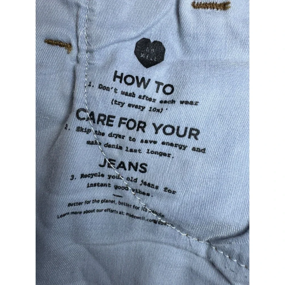 Madewell Women’s MID Rise Stovepipe Blue Jeans Size 31 Light Wash